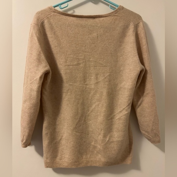 NEW!!! 100% Cashmere V Neck Pullover Melange Sweater - Picture 2 of 5